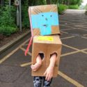 child dressed as robot